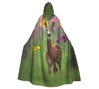 WZYCWB Un bellissimo mantello con cappuccio per Halloween, con motivo cervo, grande vestaglia di carnevale per feste in maschera, giochi di ruolo