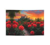 WZYCWB Un bellissimo striscione per feste con motivo castello, perfetto per compleanni, feste di Natale, lauree e anniversari.