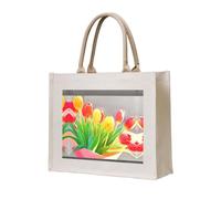 WZYCWB Un bouquet di tulipani stampato tridimensionale borsa tote in tela adatta per viaggi, lavoro, fitness, campeggio e spiaggia trasporto