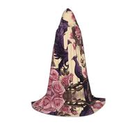 WZYCWB Un paio di Phoenixes stampato piccolo mantello con cappuccio, costume per feste di vacanza, accessori per feste di carnevale, taglie S/M/L