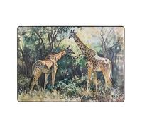 WZYCWB Un paio di tappeti con stampe giraffe, 203,2 x 147,3 cm, morbido e antiscivolo, adatto per comodini, uffici, balconi e altri spazi.