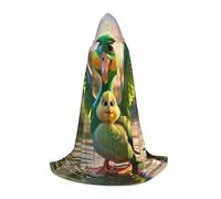 WZYCWB Un pappagallo verde stampato L Wizard Cape, costume per feste a tema, mantello cosplay per adulti e adolescenti, taglie S, M, L