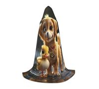 WZYCWB Un piccolo anatroccolo giallo stampato M Wizard Cape, costume per feste a tema, mantello cosplay per adulti e adolescenti, taglie S, M, L