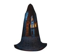 WZYCWB Un piccolo castello stampato grande mantello con cappuccio, costume per feste di vacanza, accessori per feste di carnevale, taglie S/M/L