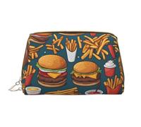 WZYCWB Un sacco di cibo gustoso sacchetto cosmetico in pelle con tasche, borsa cosmetica portatile di viaggio, borsa cosmetica di grande capacità,