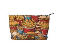 WZYCWB Un sacco di gustosi sacchetti per cosmetici stampati alimentari, perfetti per viaggi di lavoro e viaggi., Molte patatine fritte carine, Taglia unica