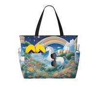 WZYCWB Una bella borsa da viaggio con stampa di unicorni per nuoto e fitness/shopping al supermercato/vacanze al mare