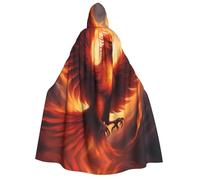WZYCWB Una bella fenice stampata con cappuccio mantello - Perfetto per feste di Halloween, spettacoli teatrali e servizi fotografici.