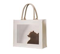 WZYCWB Una grande borsa tote in tela tridimensionale stampata con orso marrone adatta per viaggi, lavoro, fitness, campeggio e trasporto in spiaggia