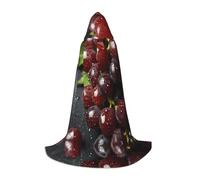 WZYCWB Uva con gocce d'acqua stampato L Wizard Cape, costume per feste a tema, mantello cosplay per adulti e adolescenti, taglie S, M, L