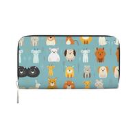 WZYCWB Vari fiori Pochette in pelle portafogli con cerniera e porta carte sono perfetti per i viaggi o l'uso quotidiano, Vari Animali Cartoon, Taglia unica