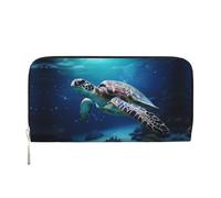 WZYCWB Vari fiori Pochette in pelle portafogli con cerniera e porta carte sono perfetti per i viaggi o l'uso quotidiano, Tartarughe in Parata, Taglia unica
