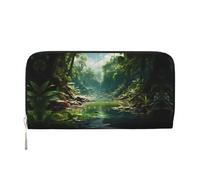 WZYCWB Vari fiori Pochette in pelle portafogli con cerniera e porta carte sono perfetti per i viaggi o l'uso quotidiano, Foresta pluvi, Taglia unica