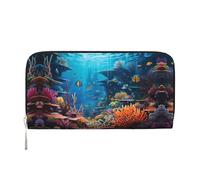 WZYCWB Vari fiori Pochette in pelle portafogli con cerniera e porta carte sono perfetti per i viaggi o l'uso quotidiano, Flora e Fauna Sottomarine, Taglia unica