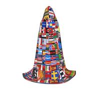 WZYCWB Varie bandiere stampate S Wizard Cape, costume per feste a tema, mantello cosplay per adulti e adolescenti, taglie S, M, L
