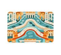 WZYCWB Vecchi edifici stradali stampati zerbino di benvenuto 40,6 x 61 cm tappetino bagno soggiorno balcone ingresso zerbino