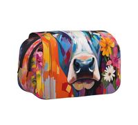 WZYCWB Vesti un bellissimo astuccio portatile a forma di mucca, ideale per organizzare penne in ufficio o riporre pennelli da trucco