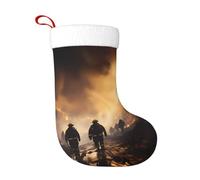 WZYCWB Vigili del fuoco che combattono gli incendi Calze natalizie con fantasia: perfette per caminetti, scale o comodini, creando un'atmosfera festiva.