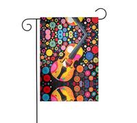 WZYCWB Violino Polka Dot Chart Bandiere decorative da giardino, impermeabile all'aperto piccole bandiere, decorazione atmosfera festosa