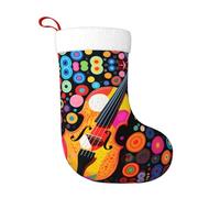 WZYCWB Violino Polka Dot Chart Prints Calze natalizie, appese al caminetto, sono perfette per contenere regali e dolci.