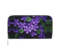 WZYCWB Vivaci motivi floreali pochette in pelle portafogli con cerniera e porta carte sono perfetti per i viaggi o l'uso quotidiano, Viole in fiore, Taglia unica