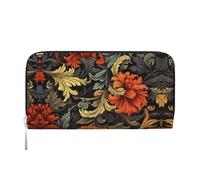 WZYCWB Vivaci motivi floreali pochette in pelle portafogli con cerniera e porta carte sono perfetti per i viaggi o l'uso quotidiano, Giardino fiorito, Taglia unica