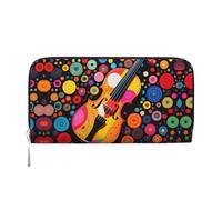 WZYCWB Vivaci motivi floreali pochette in pelle portafogli con cerniera e porta carte sono perfetti per i viaggi o l'uso quotidiano, Grafico a pois per violino, Taglia unica