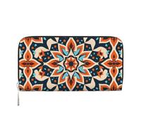 WZYCWB Vivaci motivi floreali pochette in pelle portafogli con cerniera e porta carte sono perfetti per i viaggi o l'uso quotidiano, Motivo vintage, Taglia unica