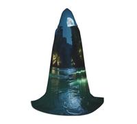 WZYCWB Water and Bright Moon - Mantella con cappuccio con stampa, taglia S, M, L