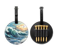 WZYCWB Wave Sailboat Seagull Special stampato Golf tee Storage Bag - Design con fibbia da appendere portatile, Nero , Taglia unica, Valigia