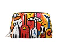 WZYCWB Weird Graffiti Borsa per cosmetici in pelle stampata - Borsa per cosmetici elegante e portatile, Graffiti strani, Taglia unica