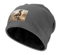 WZYCWB Western Horse Prints, berretto da sci con cappuccio da uomo e da donna, foderato in pile, per sport all'aria aperta, grigio, Taglia unica