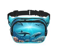WZYCWB Whales Under The Sea Marsupio sportivo, alla moda e alla moda, borsa a tracolla leggera da viaggio piccola