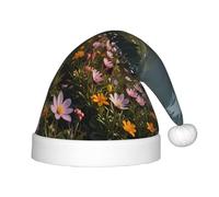 WZYCWB Where the mountain flowers bloom Cappelli natalizi stampati per bambini, cappelli a punta, decorazioni per feste di Natale e regali per riunioni di famiglia