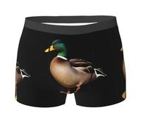 WZYCWB Wild Duck - Boxer da uomo con stampa, traspirante e ad asciugatura rapida, multiplo (S-XXL), Nero, M
