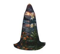 WZYCWB Wild Lily Dream Flower Sea S - Mantello con cappuccio per costume cosplay - accessori per feste in costume
