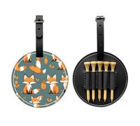 WZYCWB Yellow Fox - Borsa portaoggetti per tee da golf con stampa speciale, design portatile con fibbia da appendere, Nero , Taglia unica, Valigia