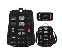 WZYCWB Zaino Atmosphere of the Era (set da 3 pezzi), zaino di grande capacità, borsa per la scuola per studenti, astuccio, borsa per il pranzo