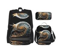 WZYCWB Zaino da scuola con guscio meccanico + astuccio + borsa per il pranzo zaino combinato adatto per gli spostamenti quotidiani
