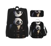 WZYCWB Zaino Red Panda (set da 3 pezzi), zaino di grande capacità, borsa per la scuola per studenti, astuccio, borsa per il pranzo