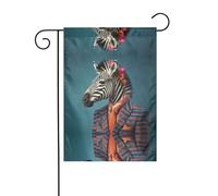 WZYCWB Zebre in costume Bandiere decorative da giardino stampate, piccole bandiere impermeabili per esterni, decorazione atmosfera festiva