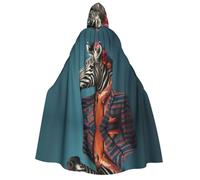 WZYCWB Zebre in costume stampato mantello con cappuccio - Perfetto per feste di Halloween, spettacoli teatrali e servizi fotografici.