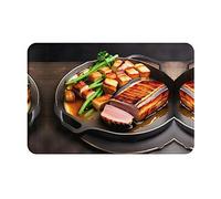 WZYCWB Zerbino antiscivolo con motivo di carne alla griglia, 40,6 x 61 cm, protegge il soggiorno, il bagno, la porta d'ingresso pulita