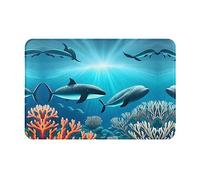 WZYCWB Zerbino assorbente per pavimento, dimensioni 40,6 x 61 cm, protegge efficacemente il soggiorno, il bagno e la porta d'ingresso dalla pulizia delle balene sotto il mare