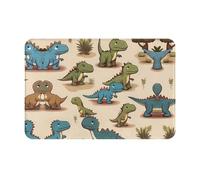 WZYCWB Zerbino assorbente per pavimento, dimensioni 40,6 x 61 cm, protegge efficacemente il soggiorno, il bagno e la porta d'ingresso dalla pulizia del simpatico motivo con dinosauri