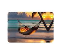 WZYCWB Zerbino assorbente per pavimento, dimensioni 40,6 x 61 cm, protegge efficacemente il soggiorno, il bagno e la porta d'ingresso dalla pulizia del motivo dell'amaca al tramonto sulla spiaggia