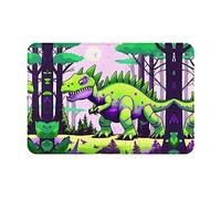 WZYCWB Zerbino assorbente per pavimento, dimensioni 40,6 x 61 cm, protegge efficacemente il soggiorno, il bagno e la porta d'ingresso dalla pulizia del motivo dinosauro verde