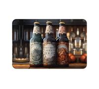 WZYCWB Zerbino di benvenuto stampato con 3 bottiglie di birra, 40,6 x 61 cm, tappetino da bagno per soggiorno, balcone, porta d'ingresso