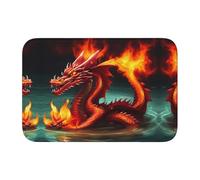 WZYCWB Zerbino invernale lavabile con drago King in Fire, 40 x 60 cm, antipolvere, con bordo bloccato, tappetino assorbente per porta anteriore e posteriore