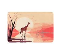WZYCWB Zerbino per interni con stampa di giraffa che cammina, adatto per porta d'ingresso, porta sul retro, patio e bagno, ecc.